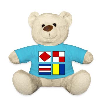 4 nautical flags - Teddy Bear - atoll blue - Front