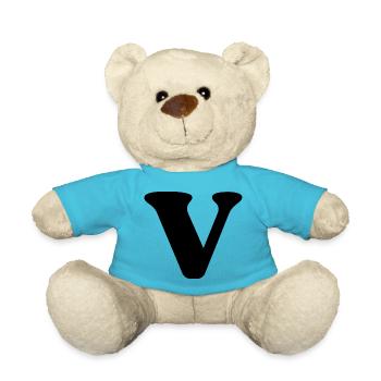 Lettre v - Nounours - bleu outremer - Devant