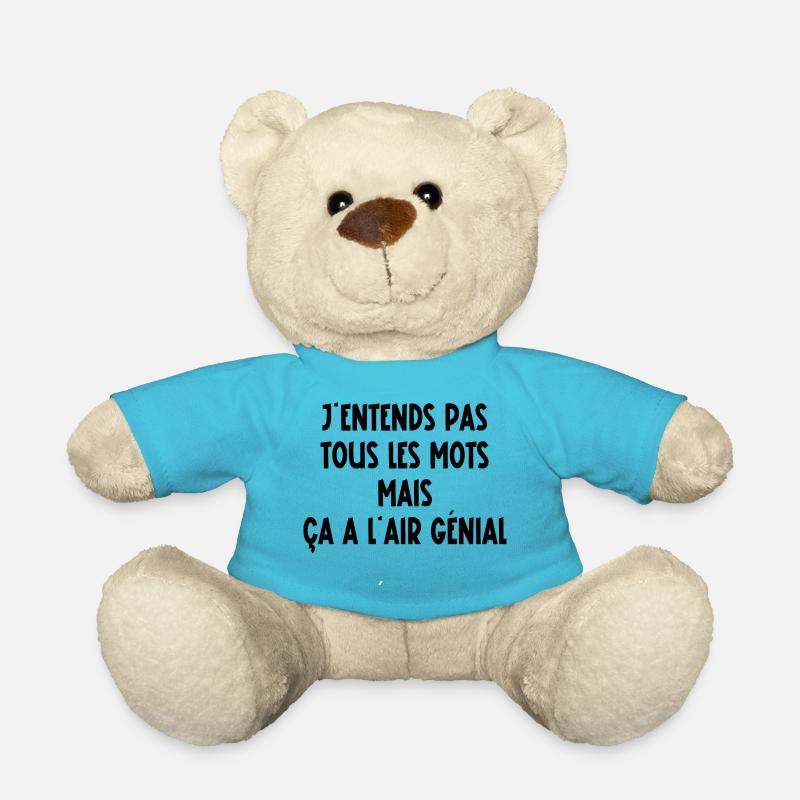j'entends pas tous les mots - Nounours - bleu outremer