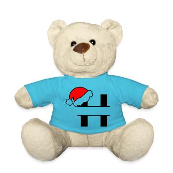 Christmas Alphabet Letter H to Personalise - Teddy Bear - atoll blue - Front