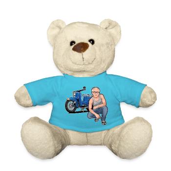 Schwalbe (Trude) + Erich // Illustration - Teddy - Atollblau - Vorne