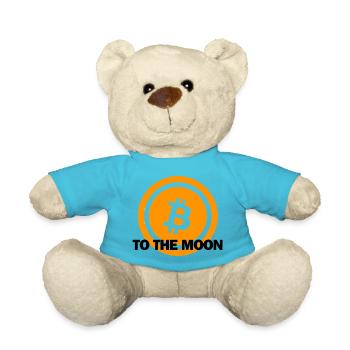 Bitcoin to the moon - Teddy Bear - atoll blue - Front