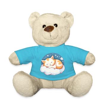 Cat Sleeping Pyjama Chemise de Nuit Officielle - Nounours - bleu outremer - Devant