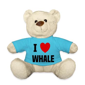 Ich liebe Wal - Teddy - Atollblau - Vorne