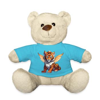 Winged Striped Tiger: Fantasy Meets Wilderness - Teddy Bear - atoll blue - Front