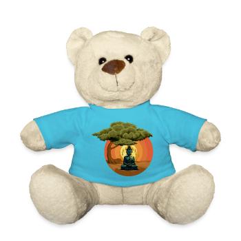 Buddha Monk Namaste Buddhism I Gift - Teddy Bear - atoll blue - Front