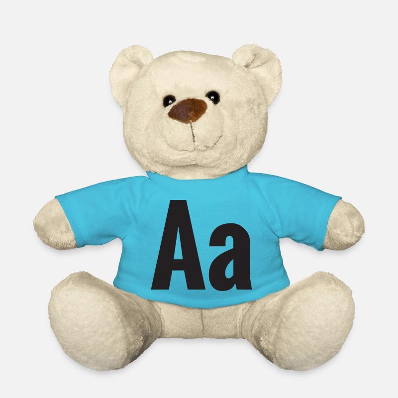 Letter A Shirt - Teddy Bear - atoll blue