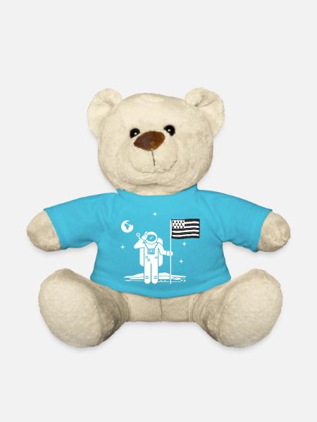 T Shirt drapeau Breton humour bretagne drĂ´le lune - Nounours - bleu outremer