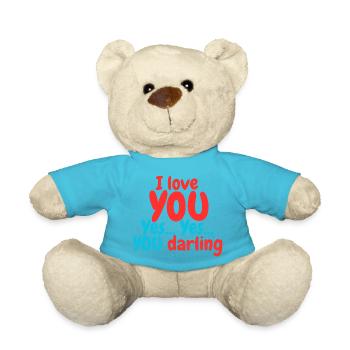 Ich liebe dich, ja, ja, du Liebling - Teddy - Atollblau - Vorne