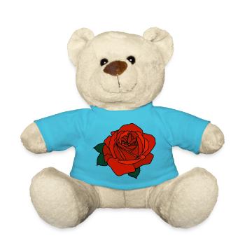 Rote Rose - Teddy - Atollblau - Vorne