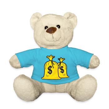 Money bags - Teddy Bear - atoll blue - Front