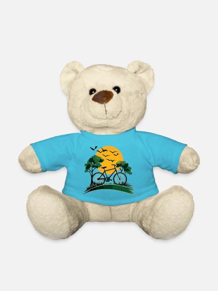 Bicycle in the sunset - Teddy Bear - atoll blue