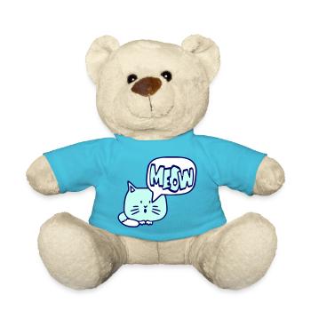 Süße Katze Comic Sprechblase Meow Miau Cartoon Fun - Teddy - Atollblau - Vorne