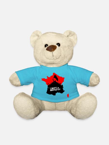 Freedom to protest - Teddy Bear - atoll blue