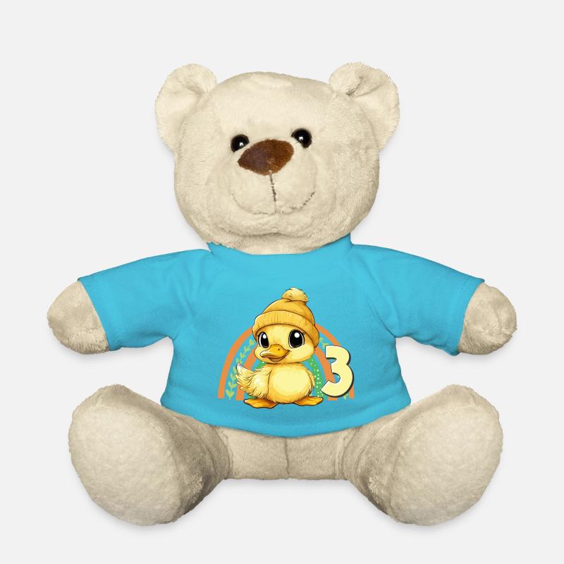 3. Geburtstag Ente Regenbogen Süß Niedlich - Teddy - Atollblau