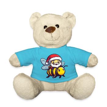 Abeille Père Noël Dessin animé - Nounours - bleu outremer - Devant