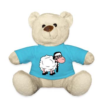 Schaf Sonnenbrille Krawatte Musik DJ Kopfhörer Fun - Teddy - Atollblau - Vorne