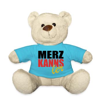 Merz kanns - Kanzler - Kanzlerkandidat - Teddy - Atollblau - Vorne