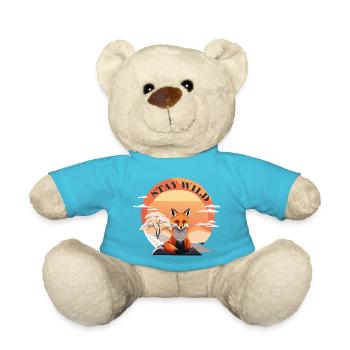 Renard méditant avec l’inscription Stay Wild - Nounours - bleu outremer - Devant