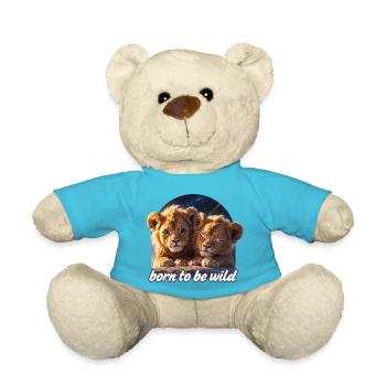 Zwei kleine Löwen - Teddy - Atollblau - Vorne