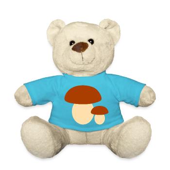 Minimalistische Pilz-Illustration - Teddy - Atollblau - Vorne