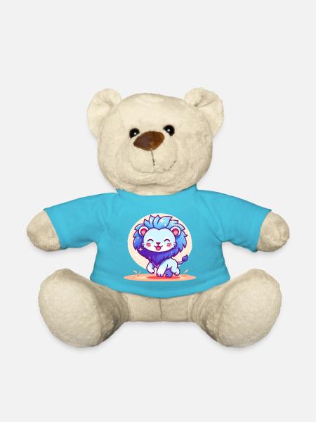 Kleiner blauer Löwe - Teddy - Atollblau