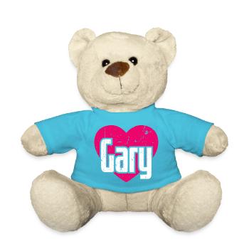 I Love Gary Pinkes Herz Ich liebe Gary - Teddy - Atollblau - Vorne
