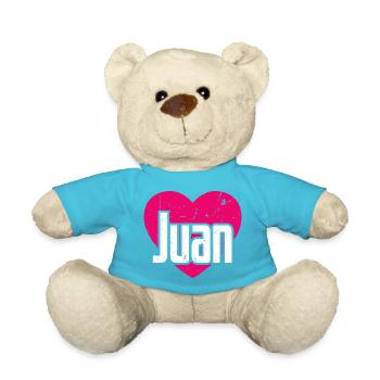 I Love Ivan Pinkes Herz Ich liebe Ivan - Teddy - Atollblau - Vorne