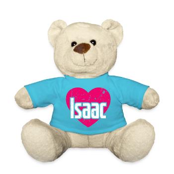 J’aime Isaac Coeur Rose J’aime Isaac - Nounours - bleu outremer - Devant