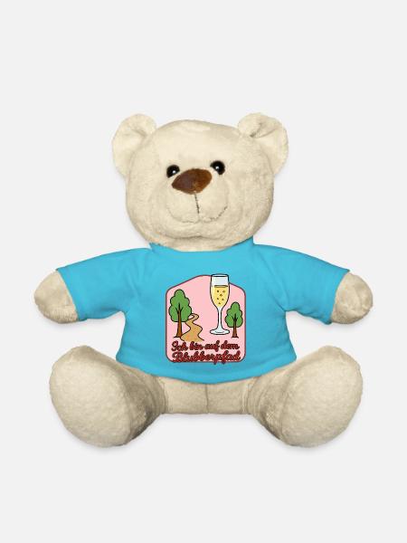 Blubberpfad: Waldweg und Sektglas - Teddy - Atollblau
