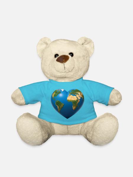 EARTH LOVER – Frieden & Liebe - Teddy - Atollblau