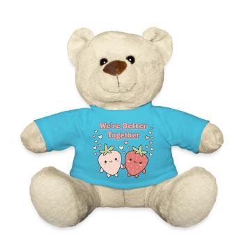 Together We’re Better Strawberries - Teddy Bear - atoll blue - Front