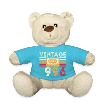 1996 Vintage Retro Geburtstagsgeschenk - Teddy - Atollblau - Vorne