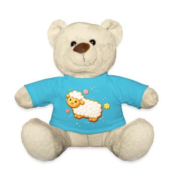 Cute lamb as decorated biscuit illustration - Teddy Bear - atoll blue - Front