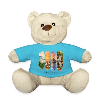 Alabama Vacation Travel – Southern States & Nature Motif - Teddy Bear - atoll blue - Front