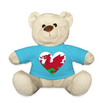 Wales Heart - Teddy Bear - atoll blue - Front