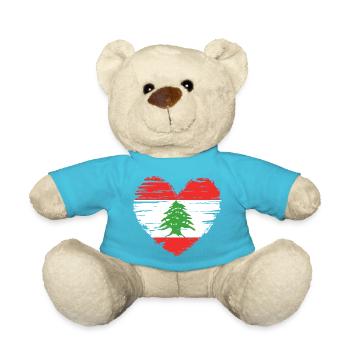 Flagge von Cedar Heart Libanon - Teddy - Atollblau - Vorne