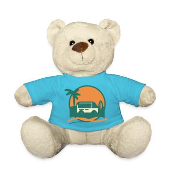 Sonnenuntergang Surfbus am Strand - Teddy - Atollblau - Vorne