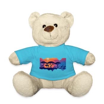 Afrika Steppe und Tiere - Teddy - Atollblau - Vorne
