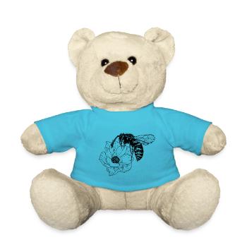Abeille et fleur - Nounours - bleu outremer - Devant