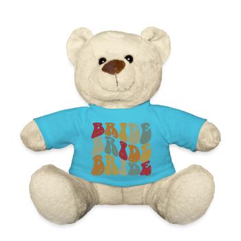 Retro Bride Matching Mariage Couple Fiançailles - Nounours - bleu outremer - Devant