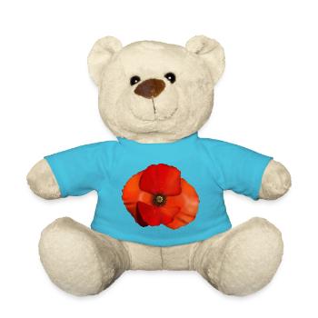 Mohnblume Blüte - Teddy - Atollblau - Vorne