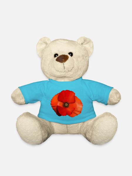 Fleur de coquelicot - Nounours - bleu outremer
