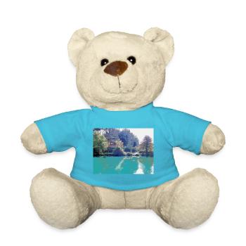 Zeichnung der Provence - Landschaftsbrunnen von Vaucluse - Teddy - Atollblau - Vorne