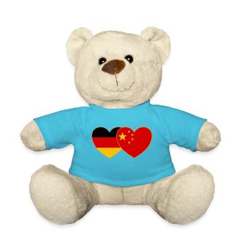 Allemagne Chine Drapeau Cœur - Nounours - bleu outremer - Devant