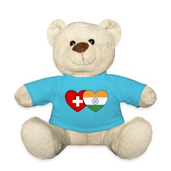 Suisse Inde Drapeau Coeur - Nounours - bleu outremer - Devant