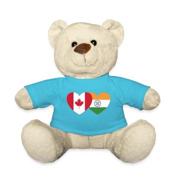 Kanada Indien Flagge Herz - Teddy - Atollblau - Vorne