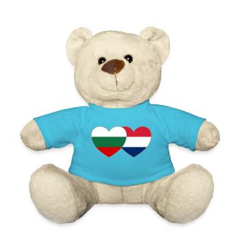 Bulgarie Hollande Drapeau Cœur - Nounours - bleu outremer - Devant