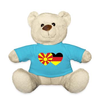 Macédoine Allemagne Drapeau Coeur - Nounours - bleu outremer - Devant