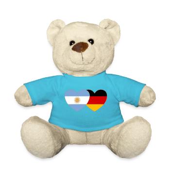 Deutschland Argentinien Flagge Herz - Teddy - Atollblau - Vorne